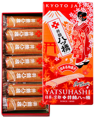 井筒八ッ橋イラスト入化粧缶（42枚入り）