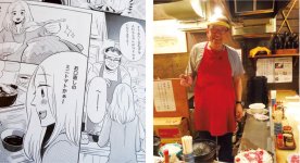 「生ラムジンギスカン　山小屋」の店長、杉目達彦さん。この地に店をオープンして12年になる。「札幌乙女ごはん」の第2巻に掲載されて以来、冊子を持って来店してくれる若いお客が増えたと笑う