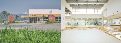 敷地面積約２万㎡の「みんなの工場」。工場内はガラス張りで、研究開発から製造まで間近で見学できる