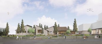 砂川パークホテルに隣接して、サービス付き高齢者向け住宅も建設予定（イラストはイメージ）で、交流拠点の多様性を図る