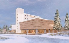 2026年秋竣工予定の「砂川パークホテル」のイメージ図。ラウンジを電車の待合所などとして地域利用も計画中だ