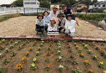 美しい花でまちを彩っている