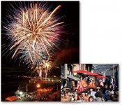 毎年多くの来場者が訪れる「おん祭MINOKAMO市民花火大会・太田宿中山道まつり」