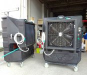 新規事業として夏季に業務用冷風扇をレンタル。オフシーズンには自社倉庫で保管する