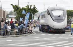 鉄道車両陸上輸送イベントの様子