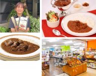 宮崎観光ホテル総料理長監修の「宮崎牛ビーフカレー」は大きな宮崎牛がゴロゴロ入るぜいたくなカレー。普段の食卓にも、おもてなし料理にもＯＫ。ホテルの売店の人気商品だ