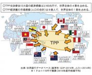 TPP交渉参加12カ国の経済規模・TPP経済圏の市場規模