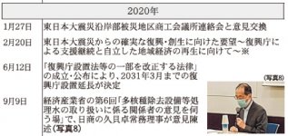 2020年
日本商工会議所などにおける東日本大震災復興関連事業年表（※は意見・提言・要望など）