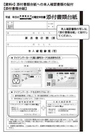 台紙 書類 確定 添付 申告